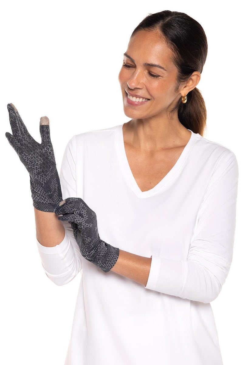 Coolibar Full Finger UV Sun Gloves - UPF 50+ Sun Protection - Gannett in Charcoal Coolibar Camo - Image 5